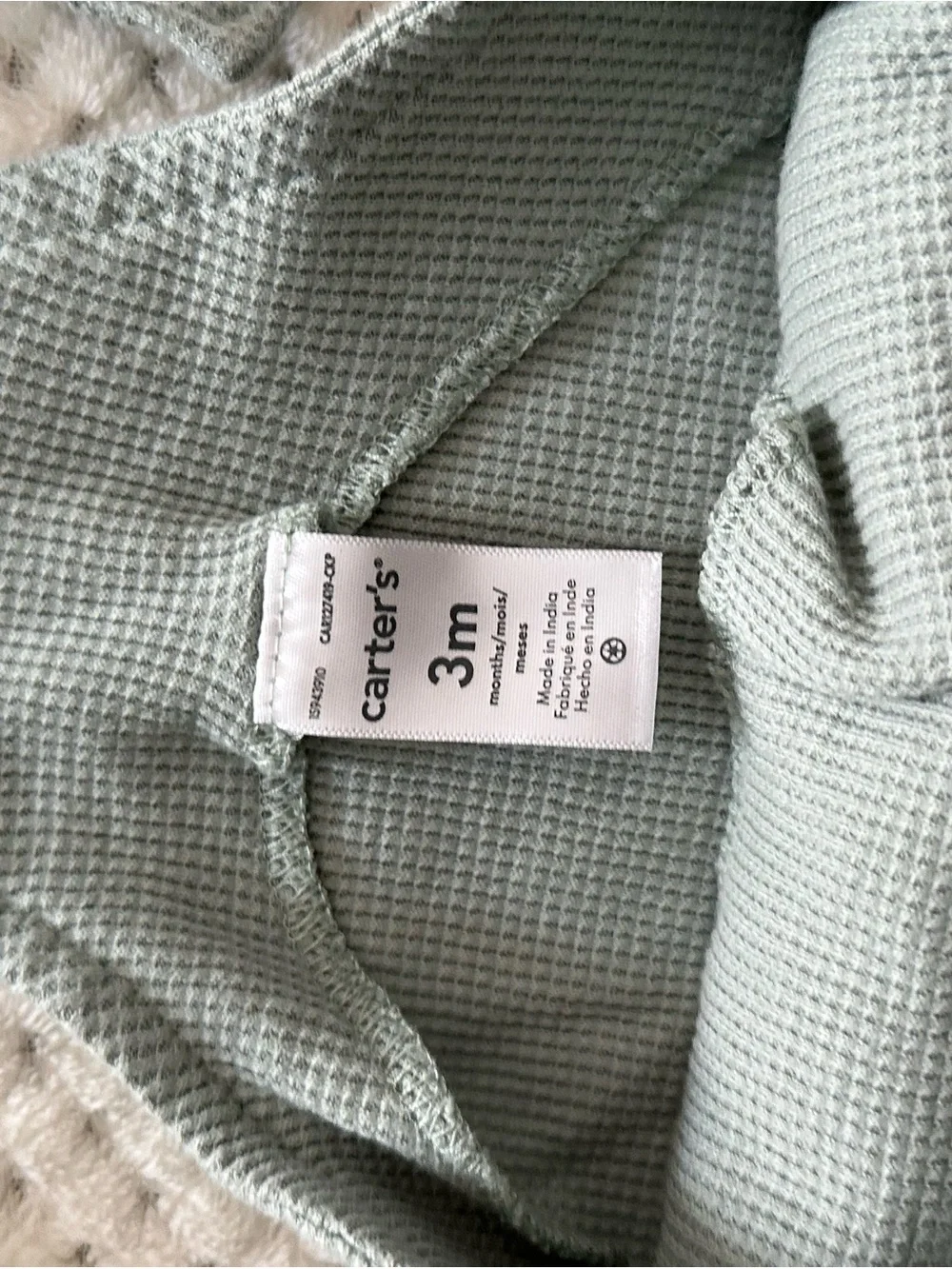 Carter's Light Sage Waffle-Knit Baby Jacket